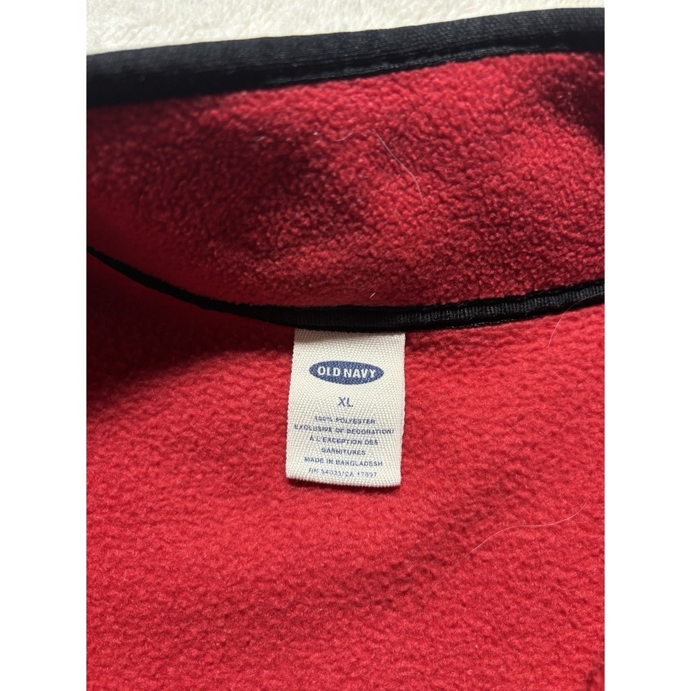 Vintage Old Navy Long Sleeve Fleece Quarter Zip Zipper Pocket Size XL Red - Picture 6 of 11